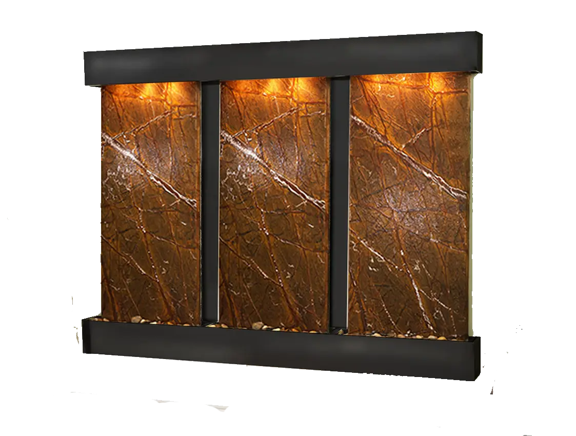 Modern Wall Fountain with Warm Lighting