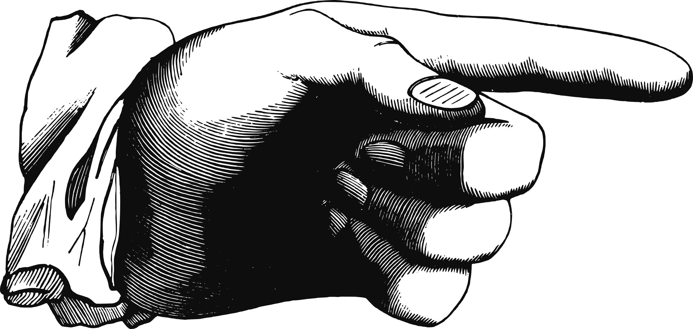 Vintage Pointing Hand Illustration