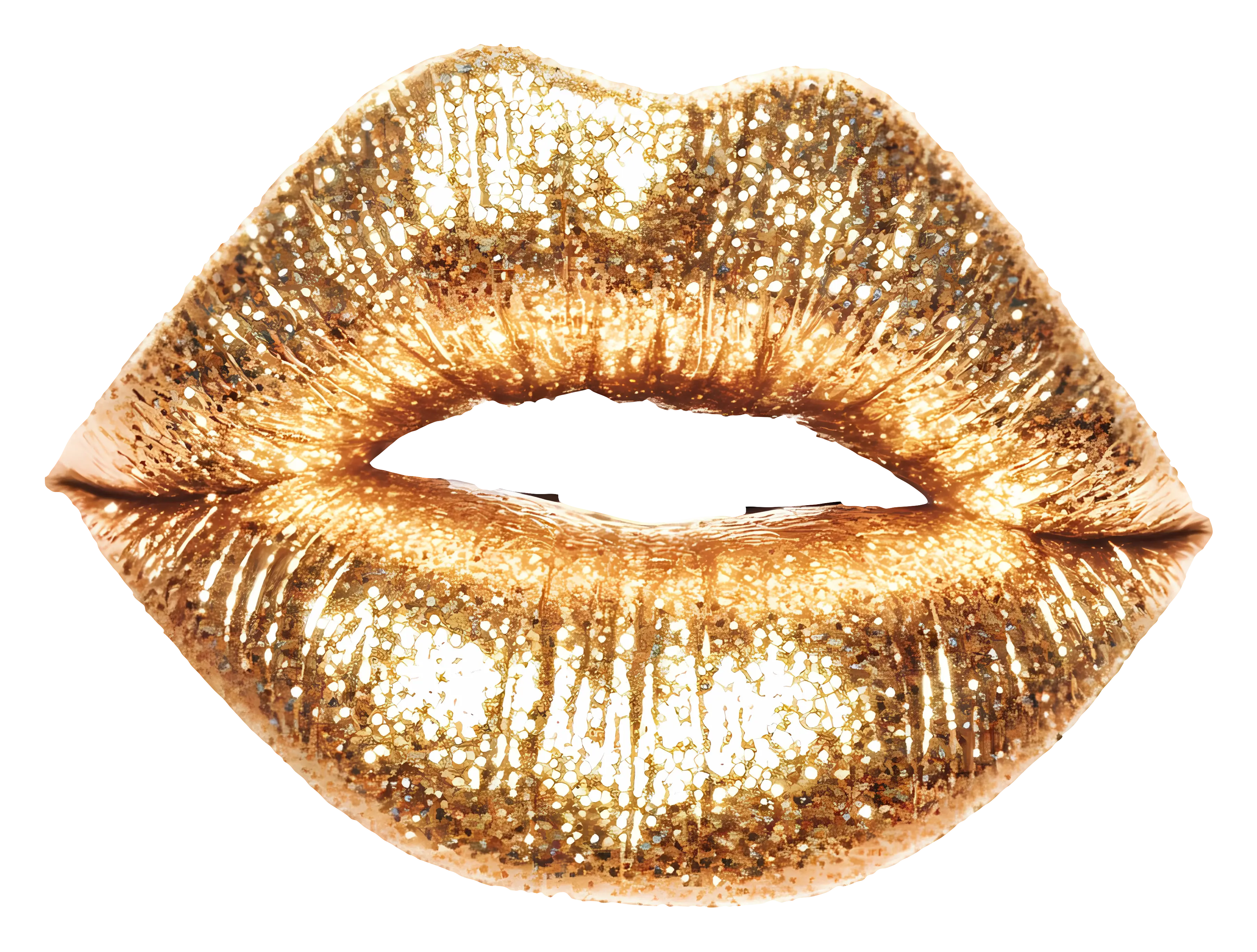 Golden Glitter Lips