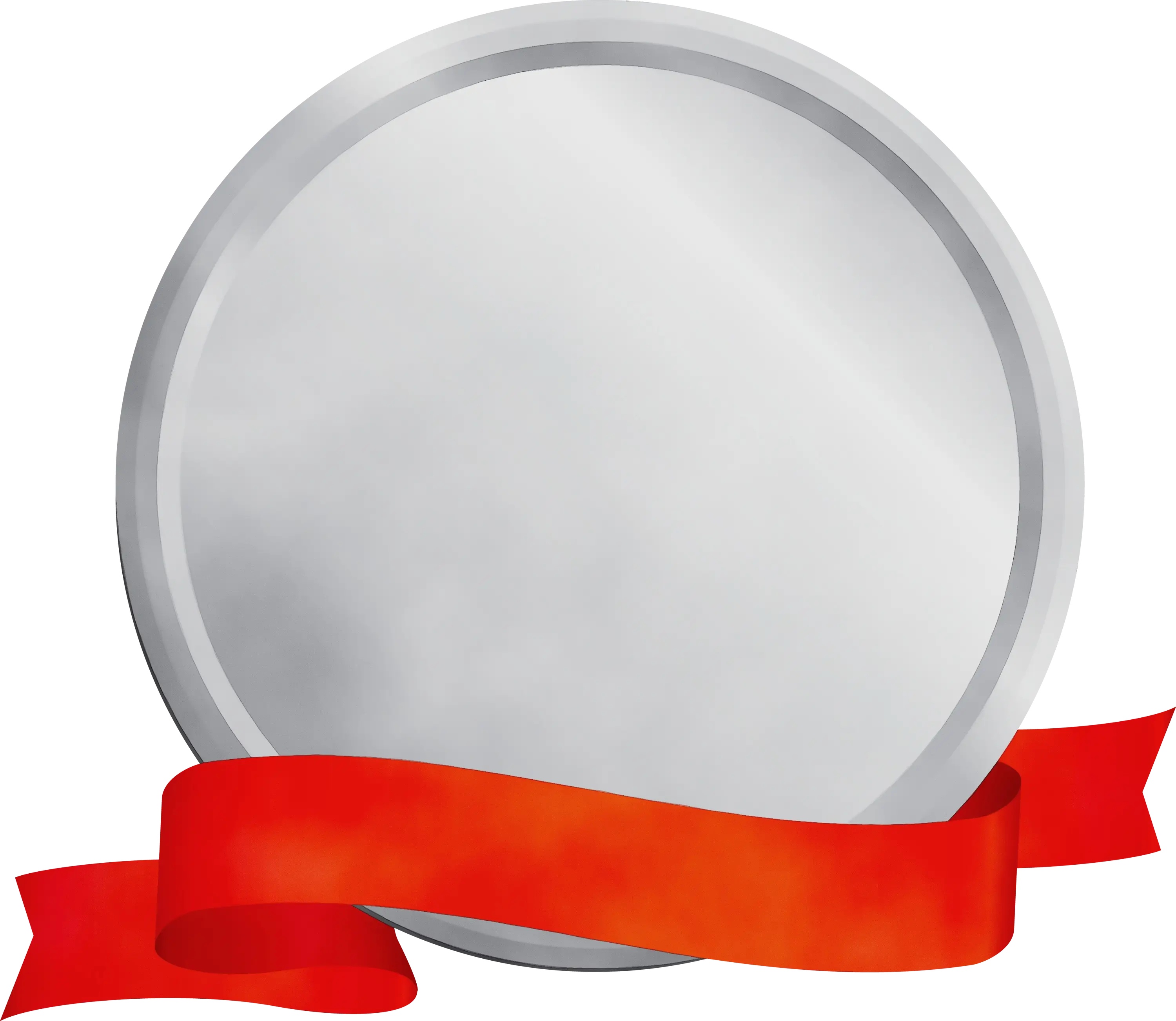 Silver Medal with Red Ribbon for Achievement