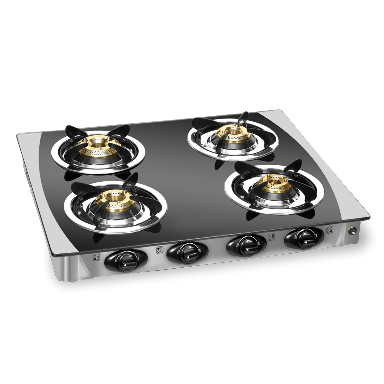 Stainless Steel Gas Stove with Four Burners