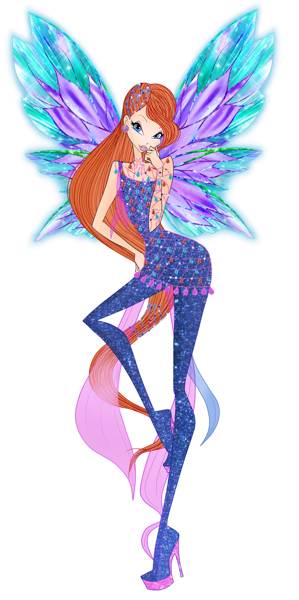 Elegant Fairy Character with Vibrant Wings