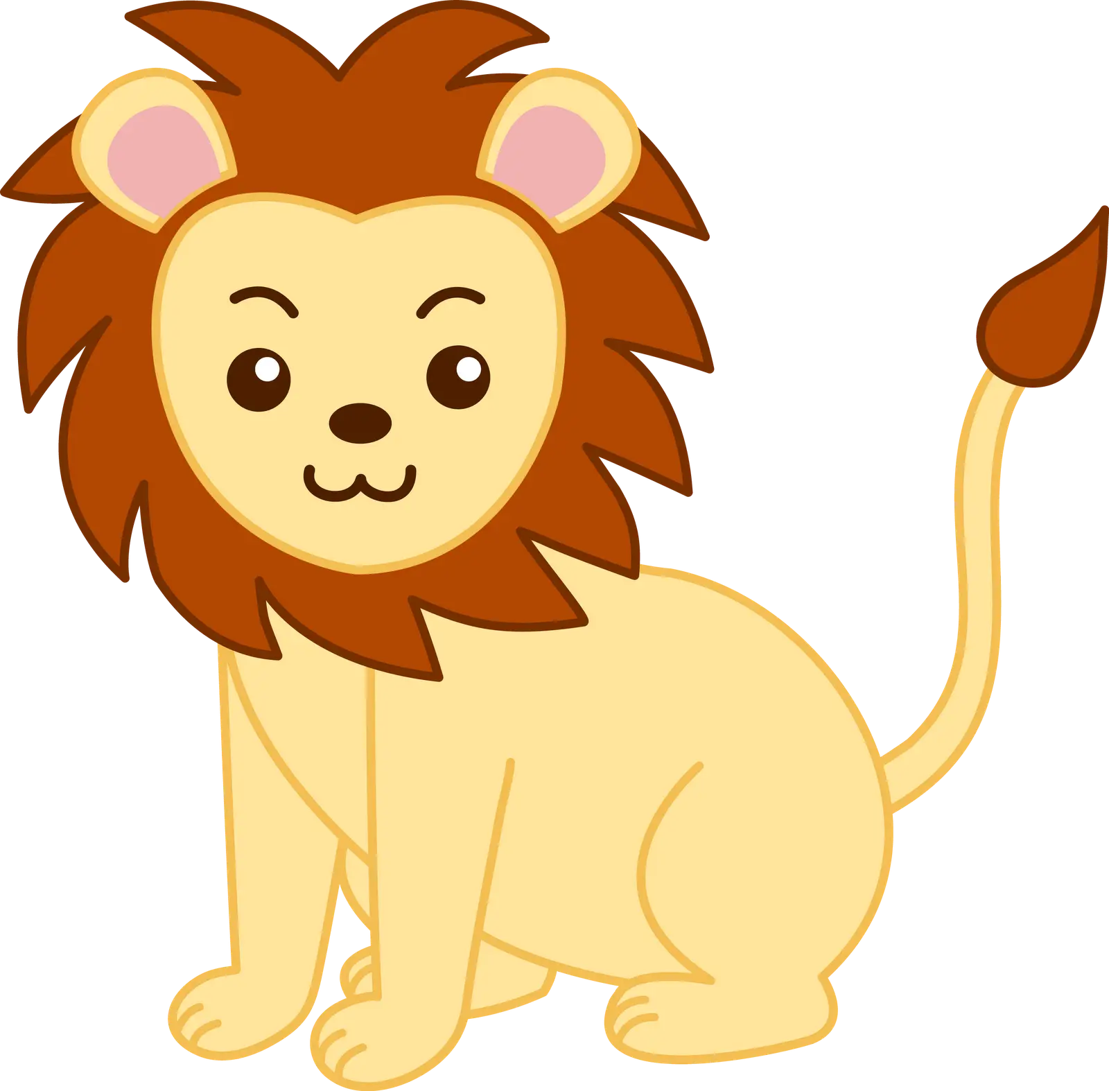 Cute Cartoon Lion Illustration