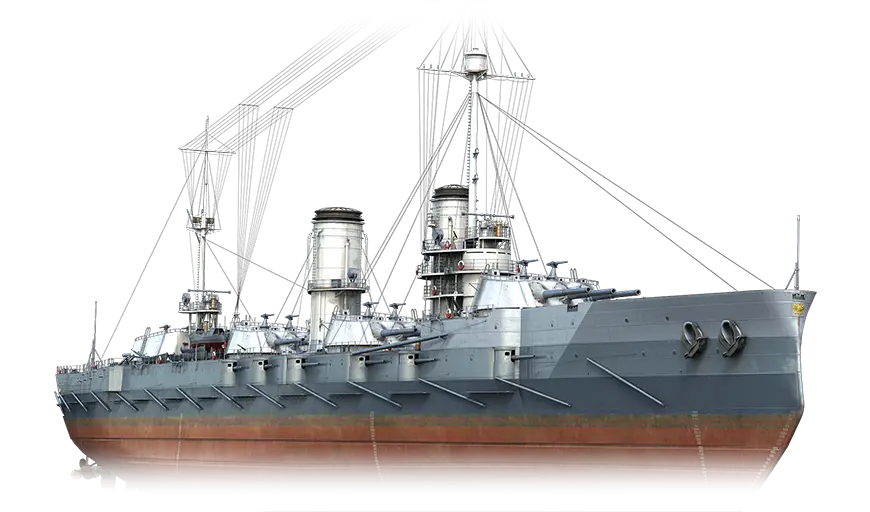 Historic Battleship Model Illustration