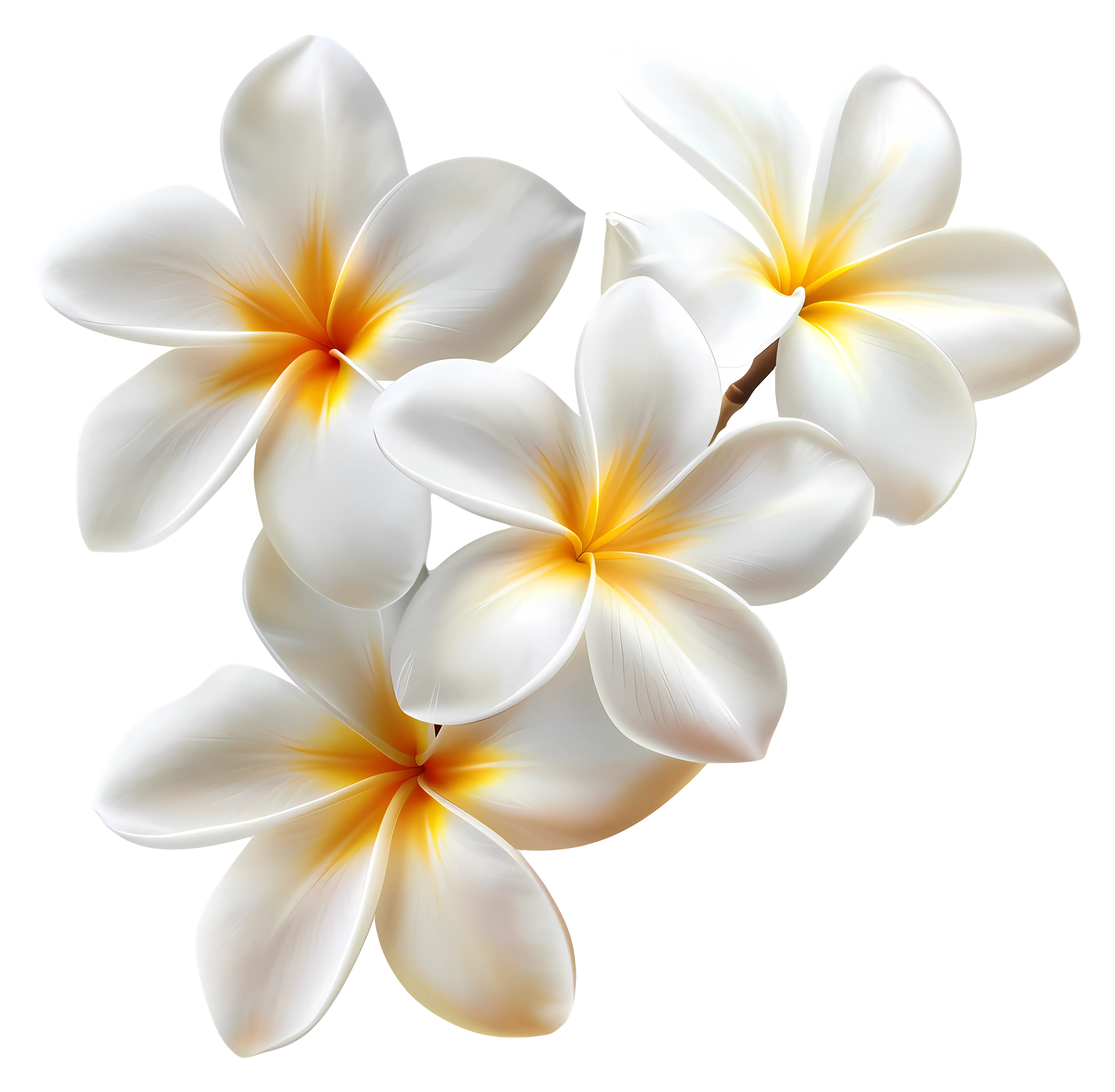 Beautiful White and Yellow Plumeria Flowers