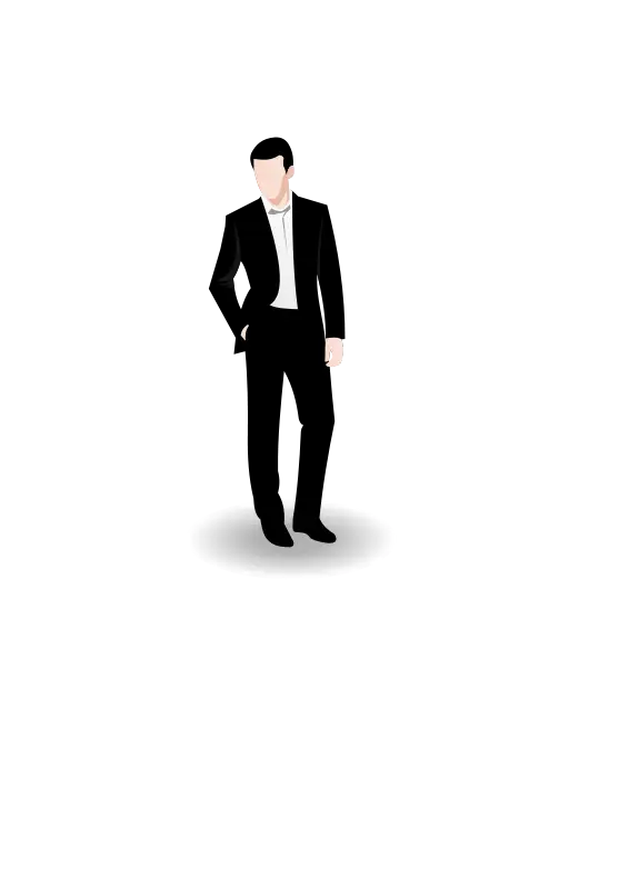 Man in Black Suit Illustration