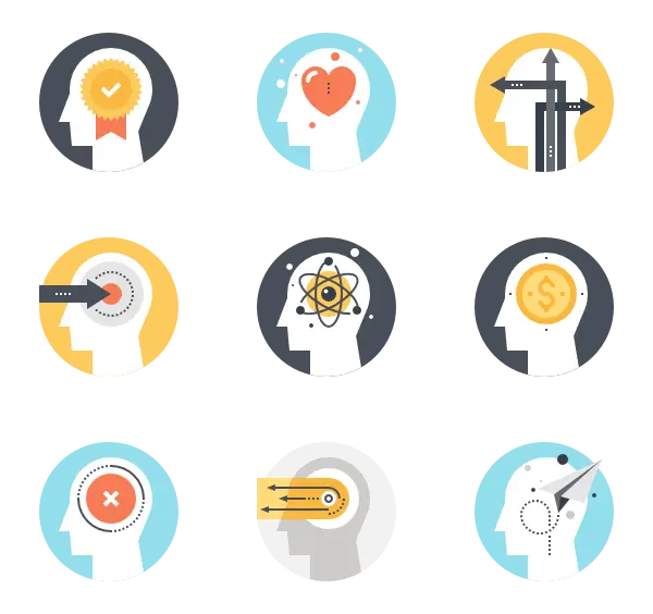 Illustration of Head Concept Icons