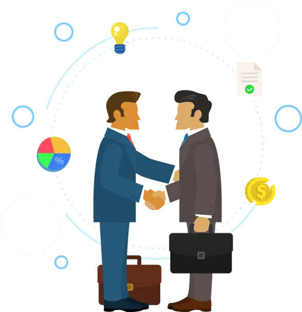 Illustration of Business Handshake and Collaboration