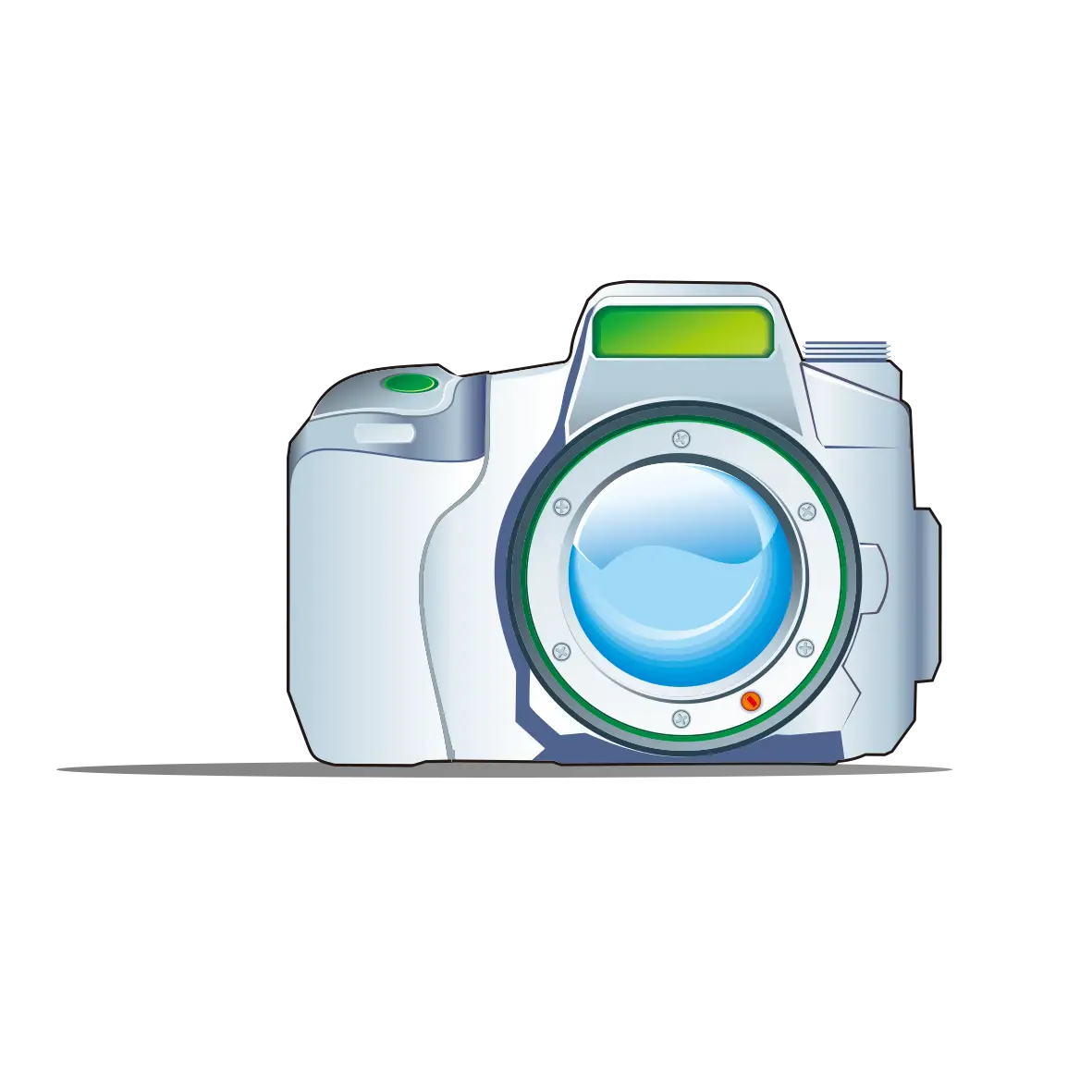 Digital Camera with Zoom Lens Illustration