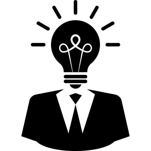 Idea Man with Lightbulb Logo Design