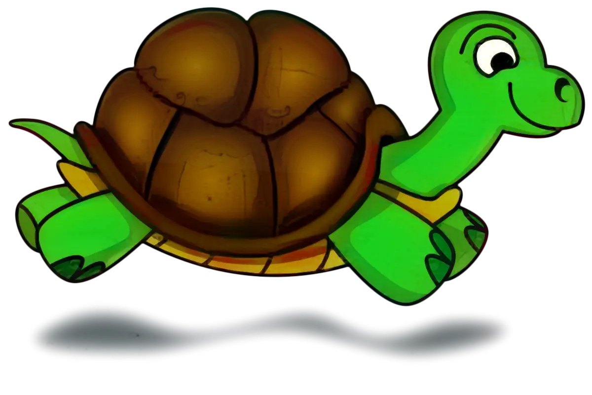Cartoon Turtle Jumping Illustration