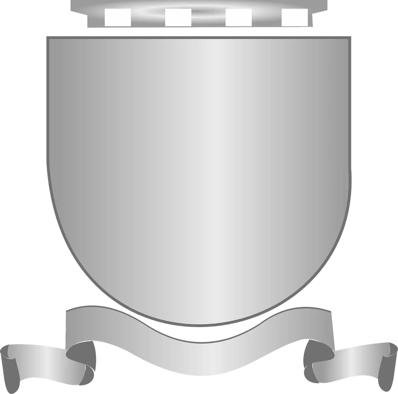 Blank Silver Shield Emblem