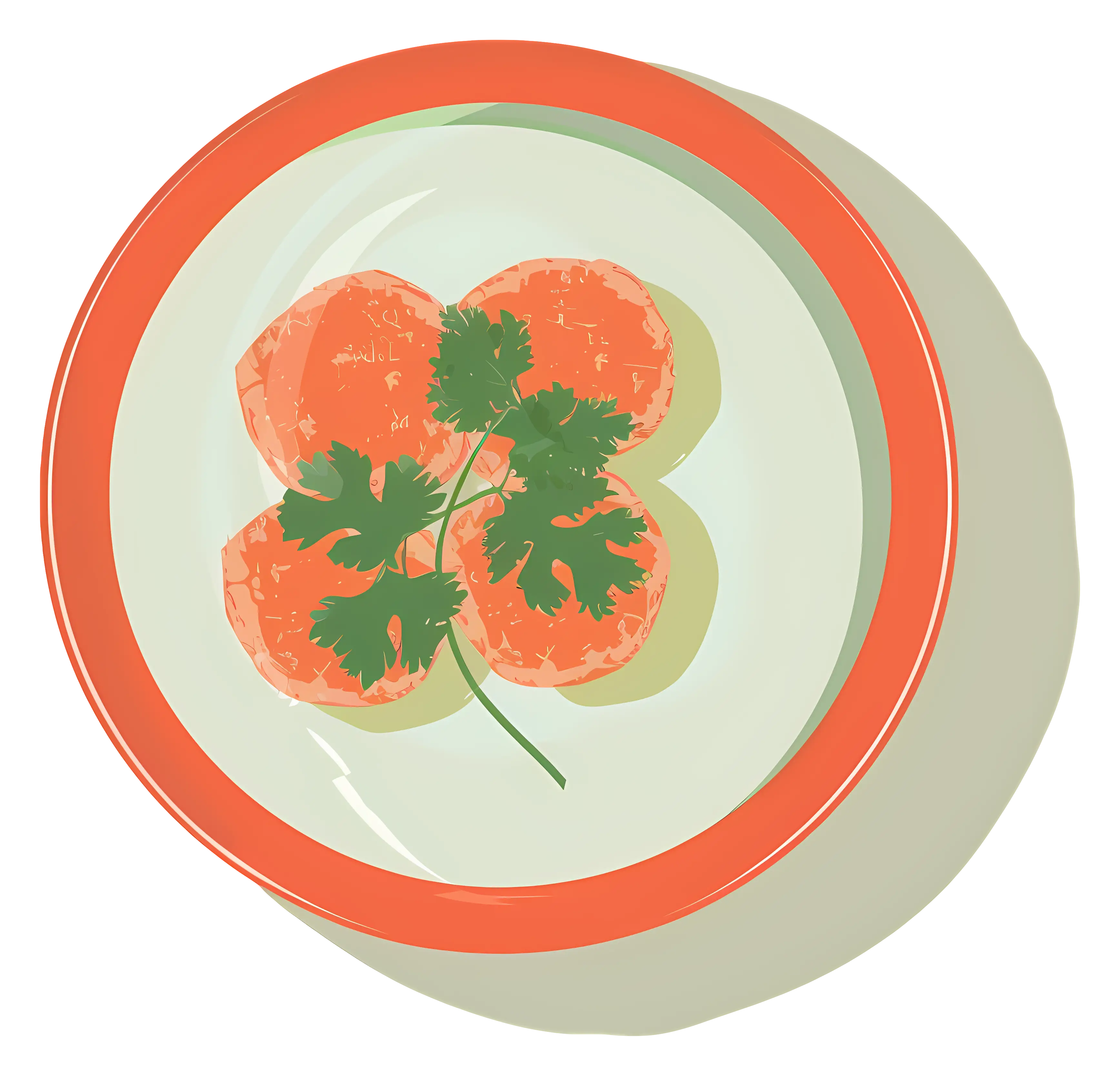 Plate with Meatballs and Garnish