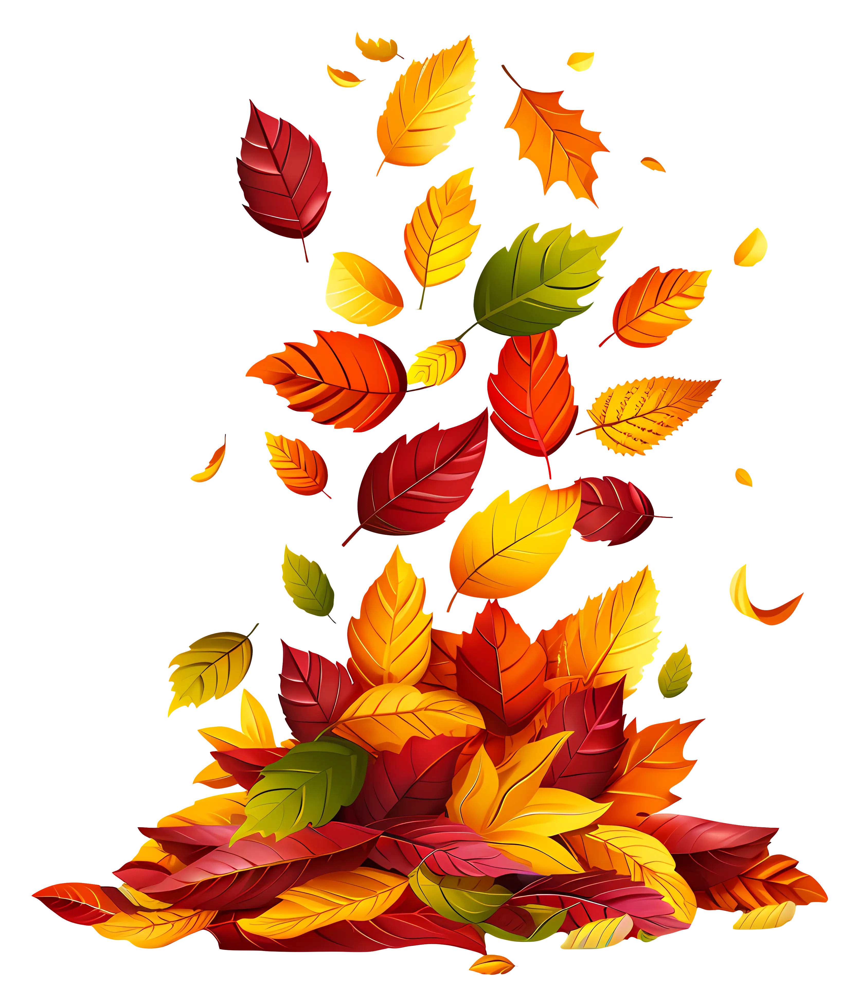 Vivid Illustration of Colorful Autumn Leaves