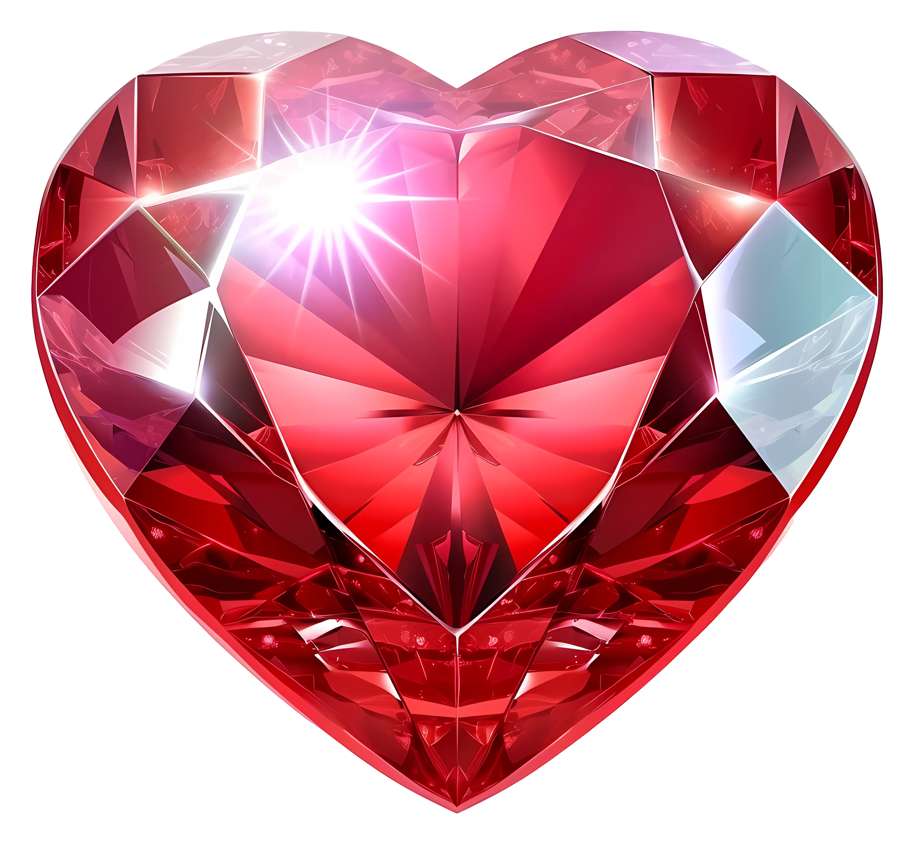 Shiny Red Heart Gemstone