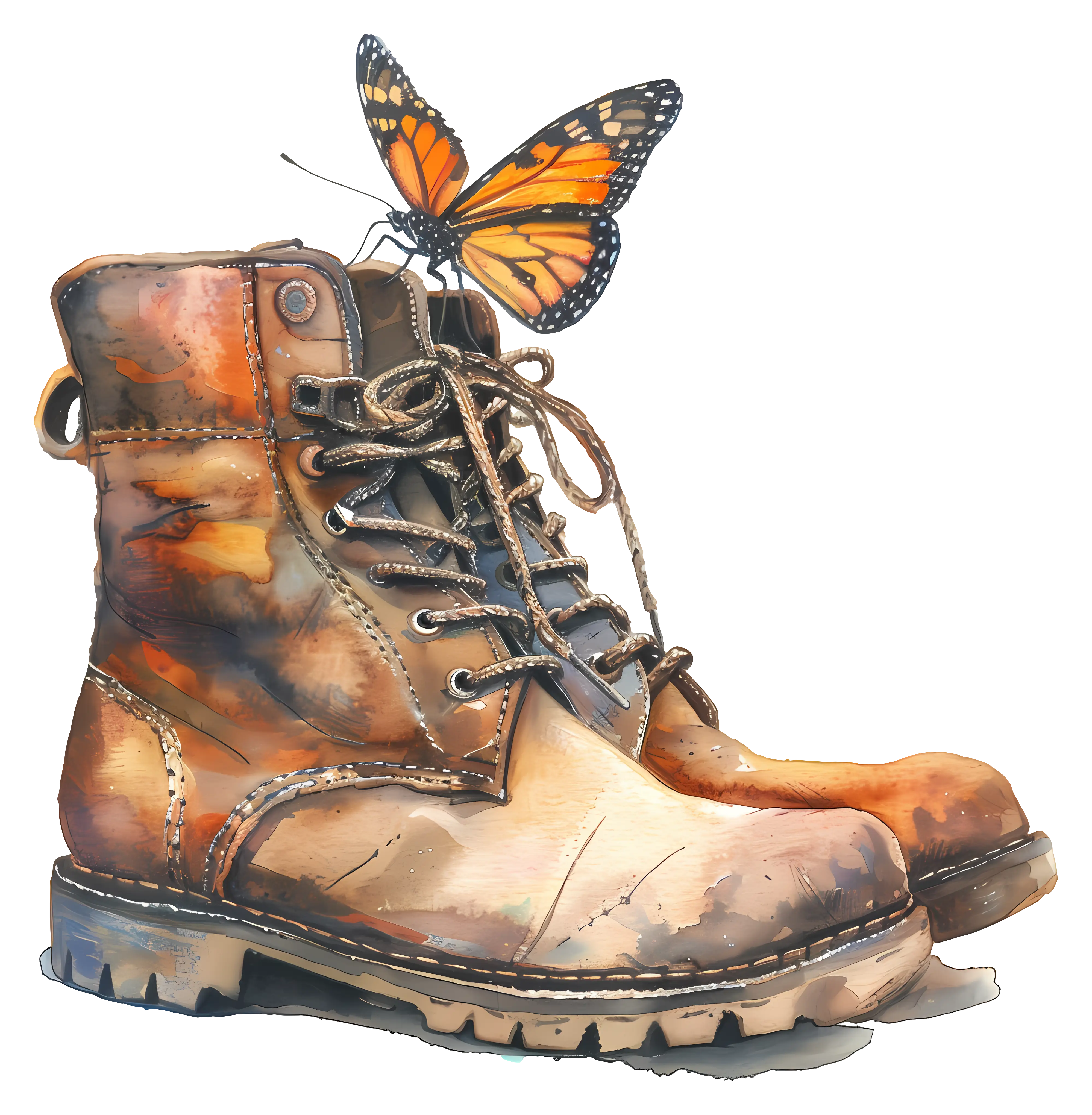 Pair of Boots with Butterfly