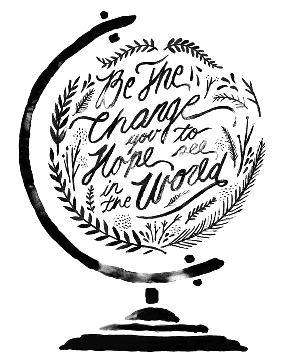 Inspirational Quote on Globe