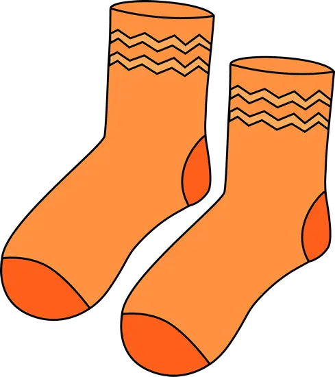 Orange Socks with Zigzag Pattern