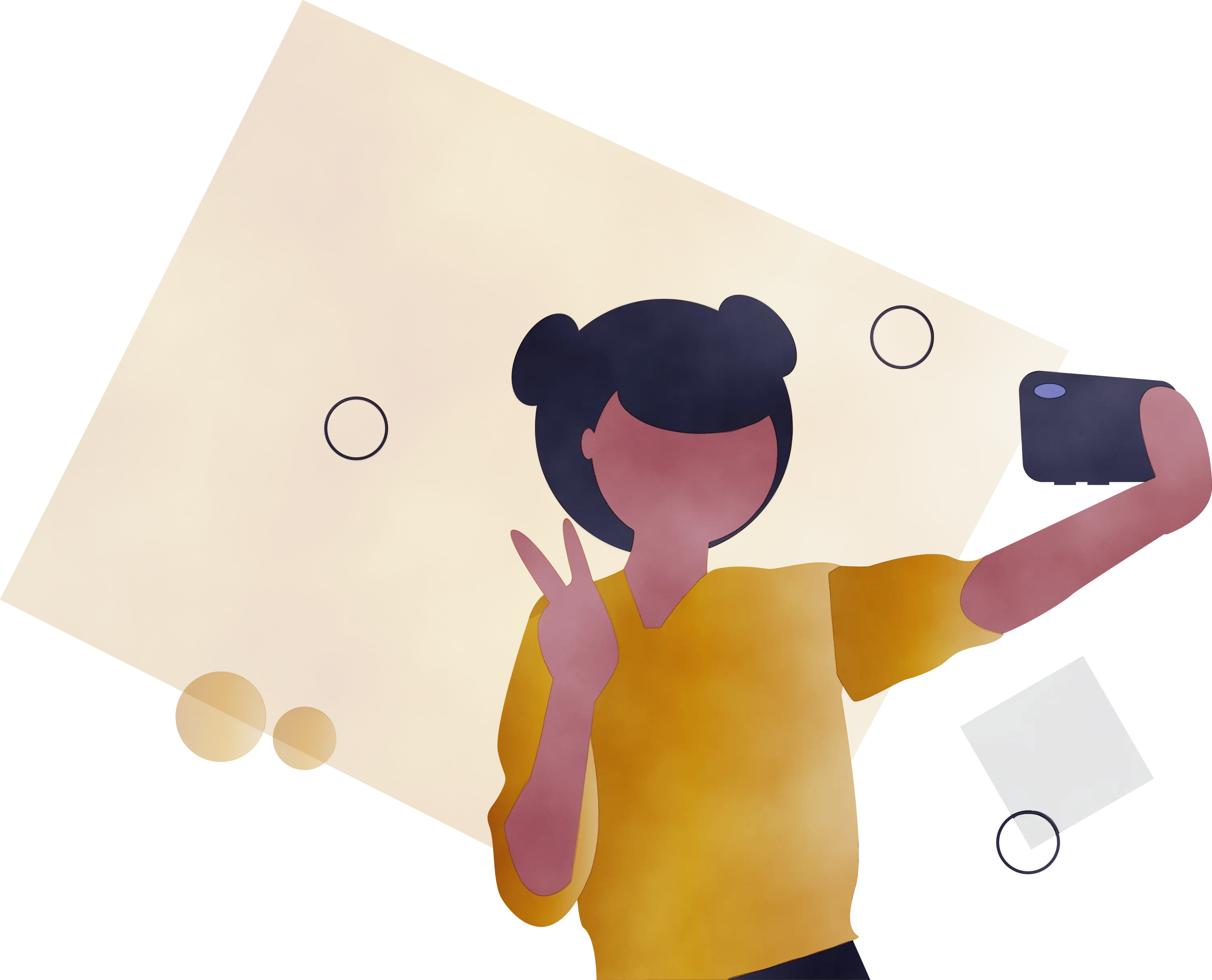 Woman Taking a Selfie Illustration