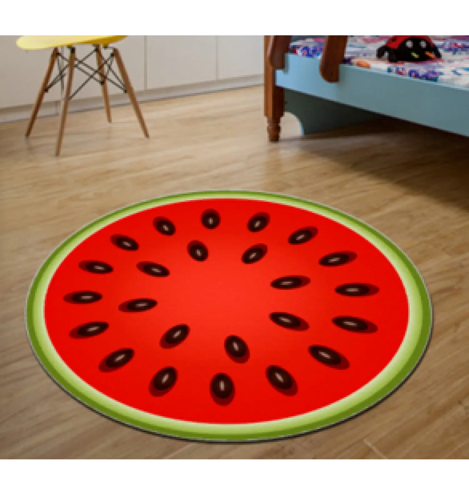 Colorful Round Watermelon Rug for Home Decor
