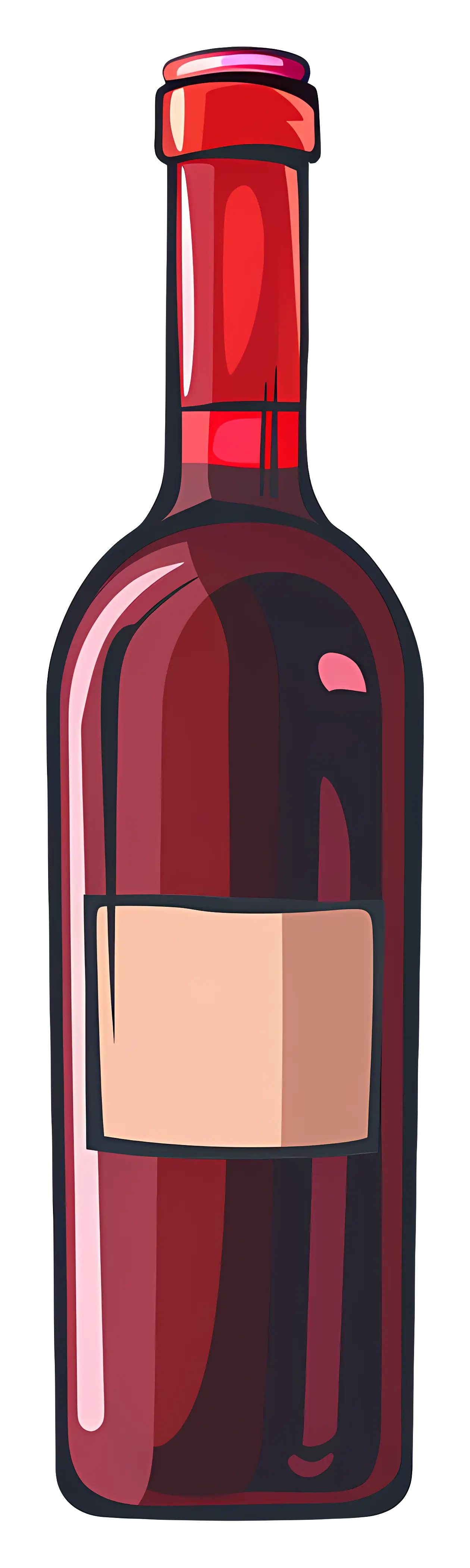Illustration of Red Wine Bottle