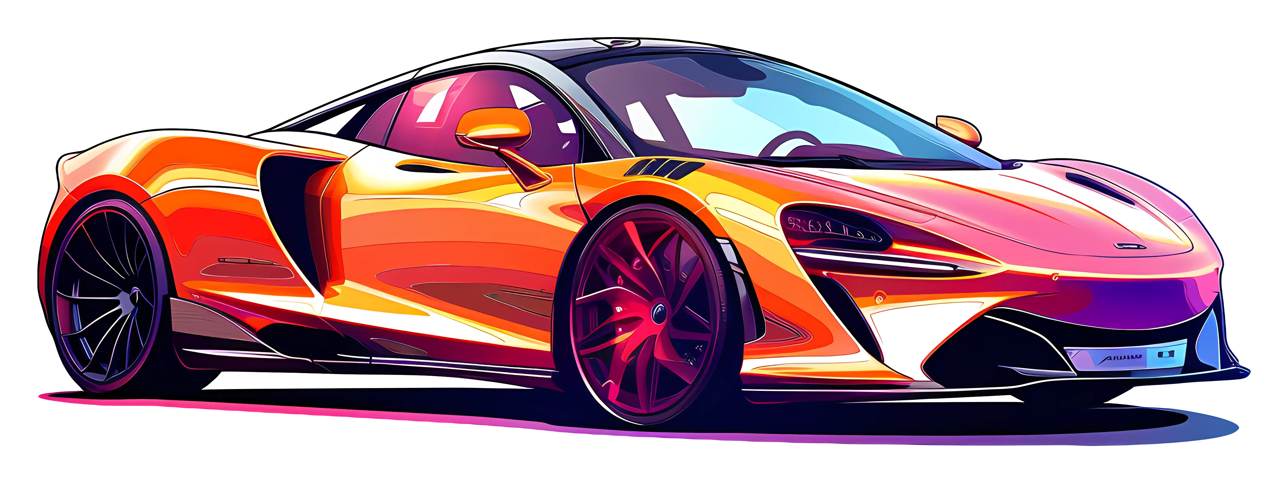 Dynamic Orange Sports Car Illustration