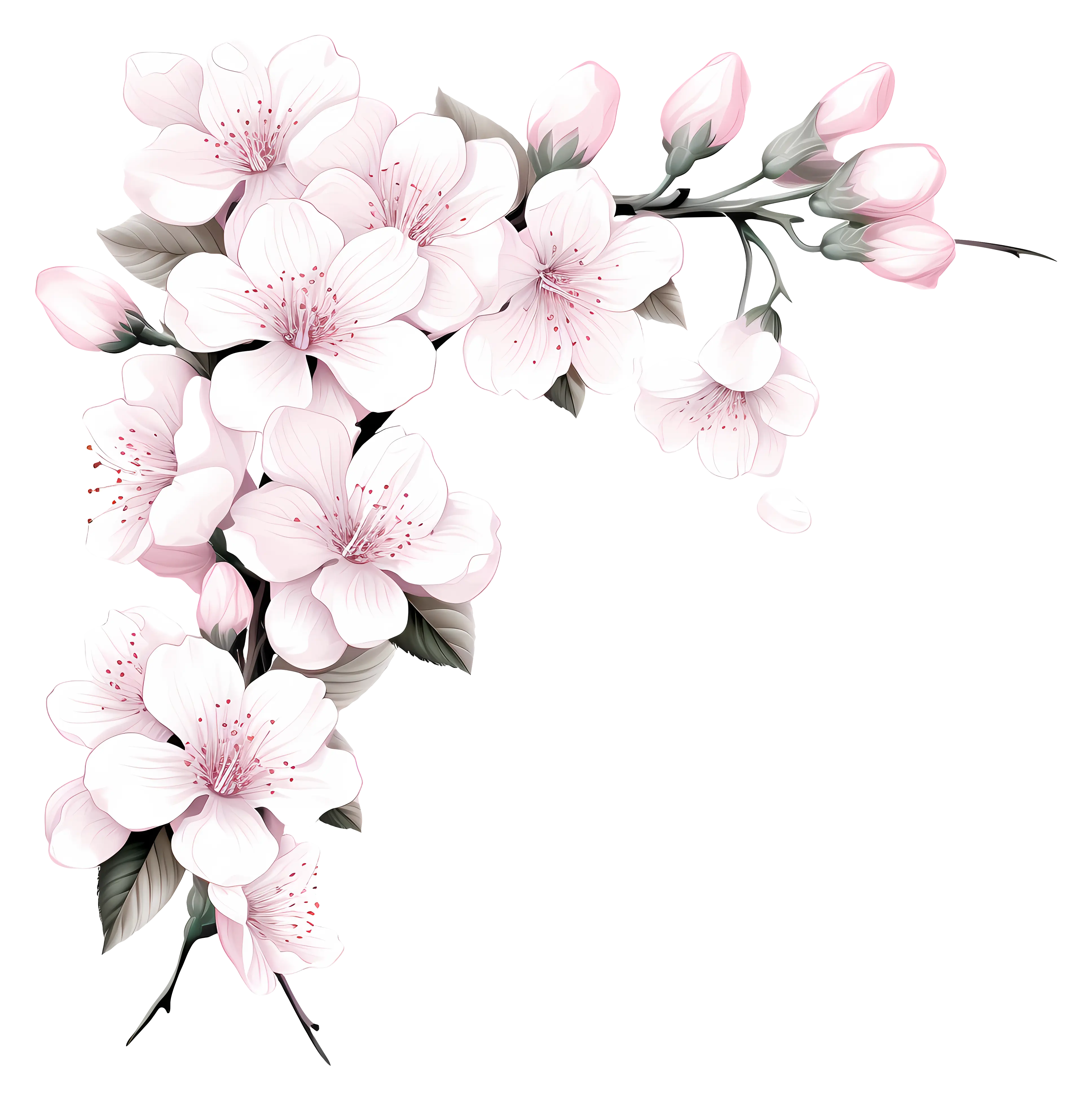 Cherry Blossom Corner Design for Spring Decorations