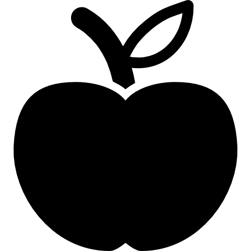 Black Apple Silhouette Icon