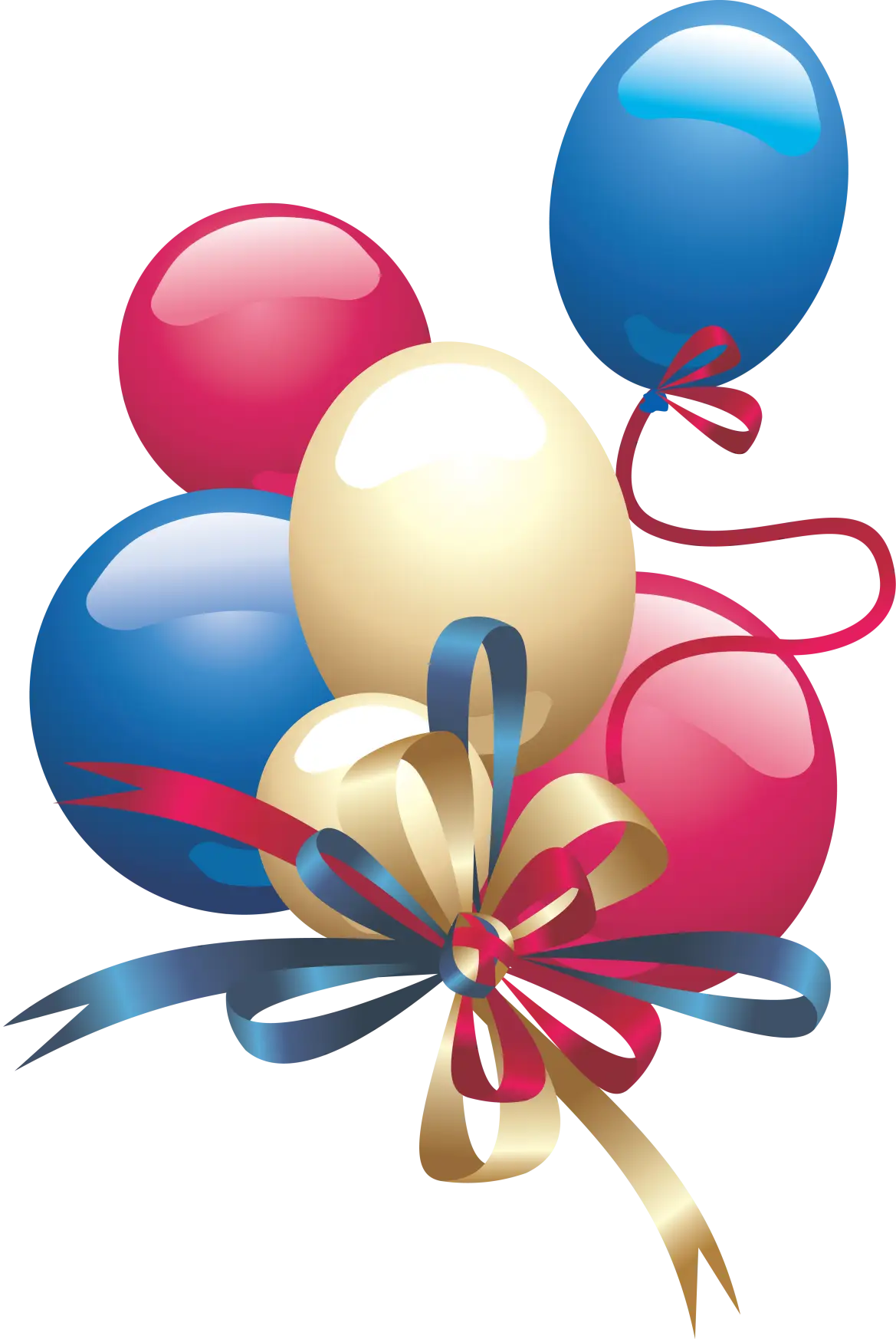 Colorful Balloons with Decorative Ribbons
