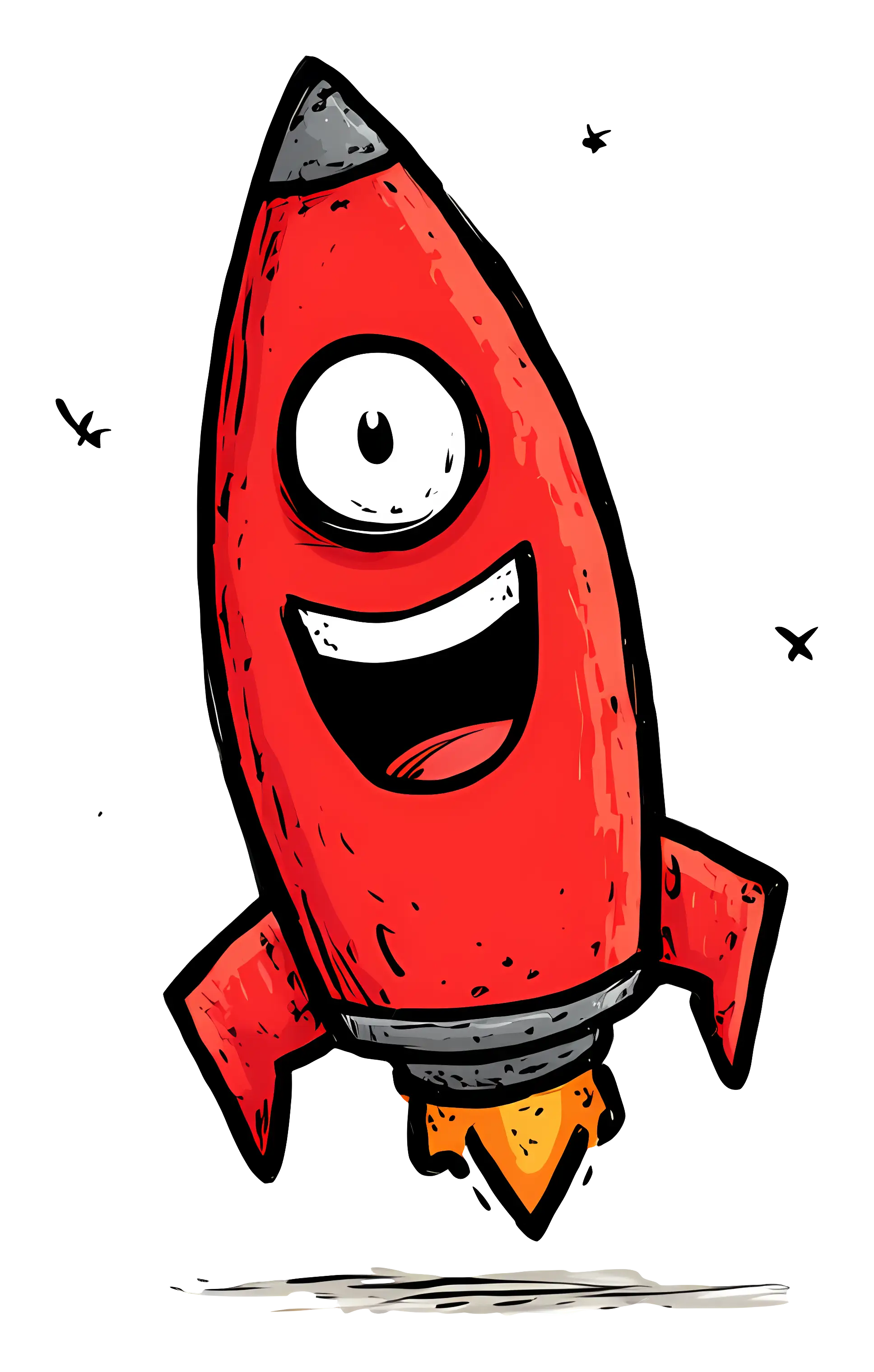 Red Cartoon Rocket