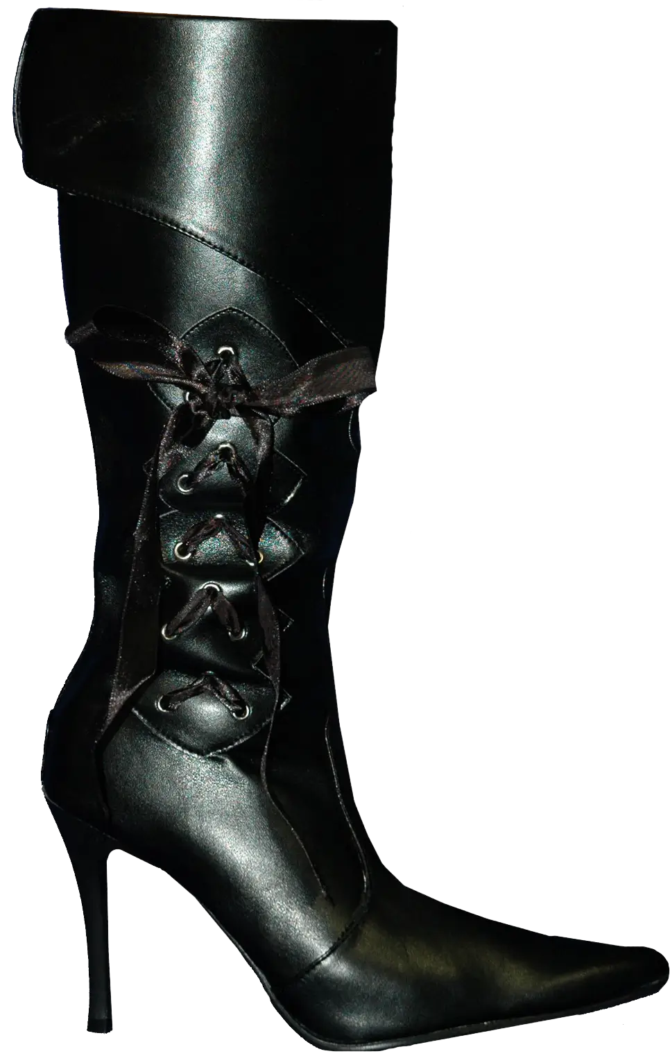 Stylish Black Lace-up High-Heeled Boot