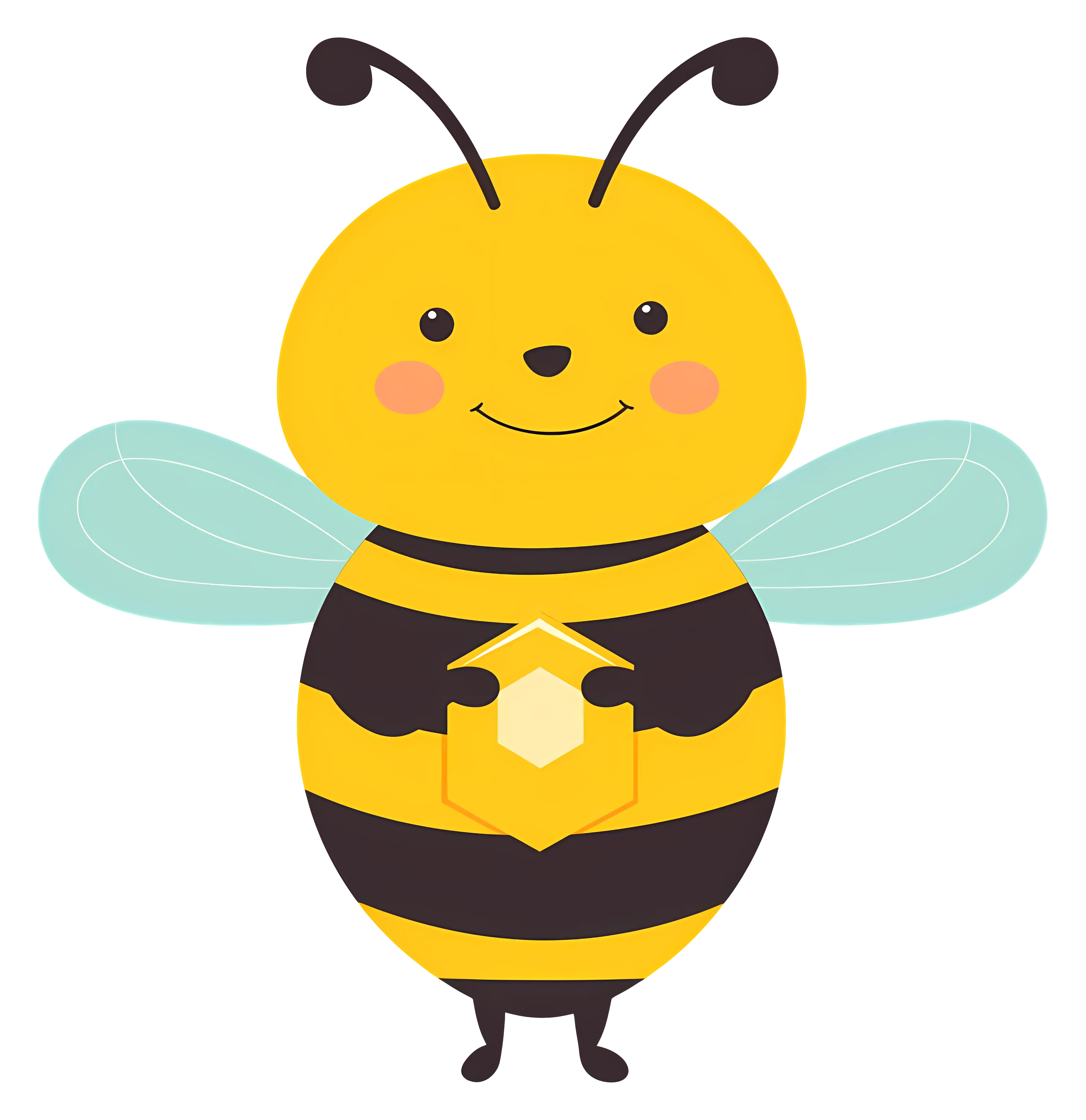 Cute Bee Holding Honey