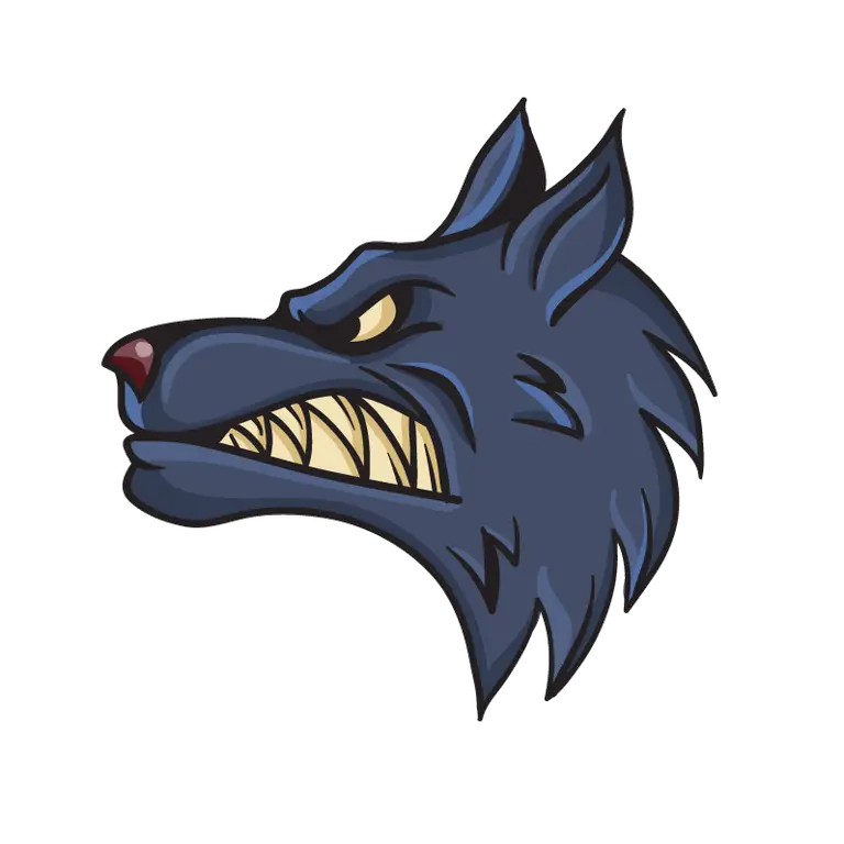 Fierce Wolf Head Illustration
