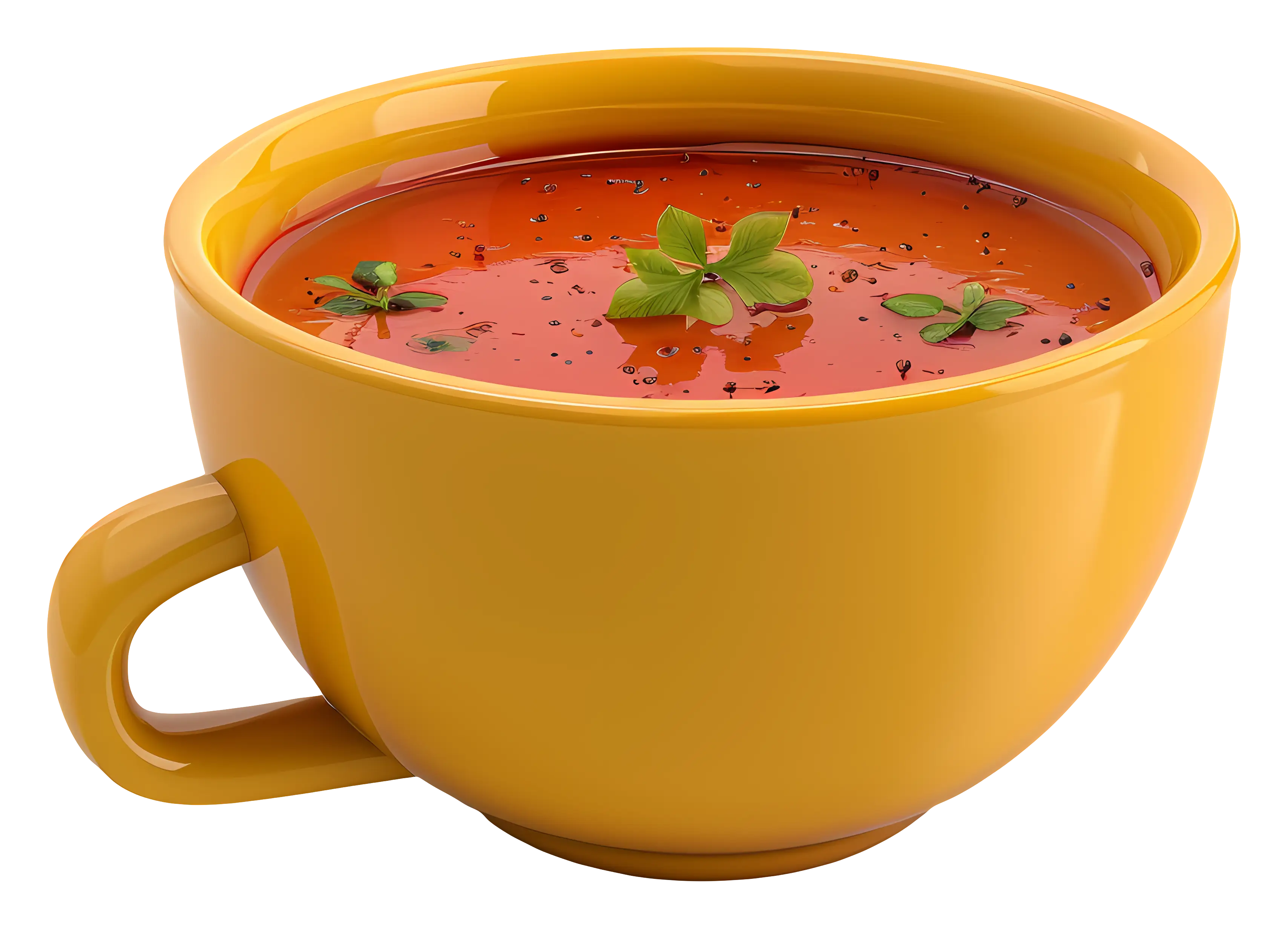 Tomato Soup in Yellow Cup
