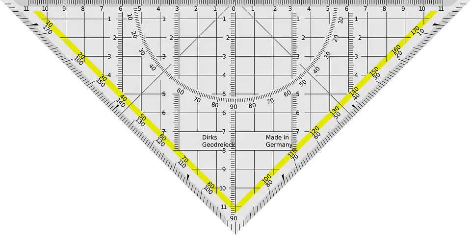 Triangle Ruler with Protractor