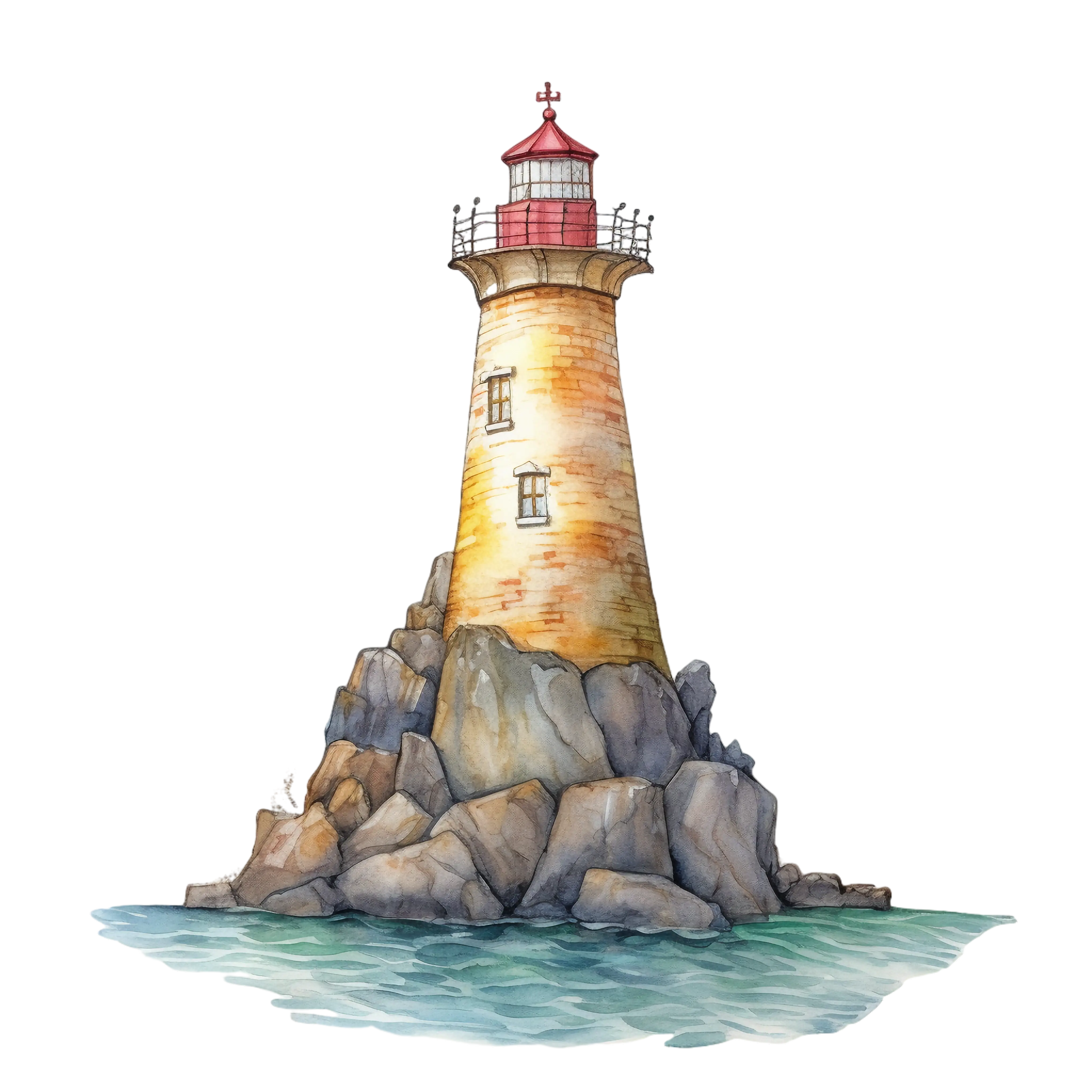Coastal Lighthouse on Rocky Island