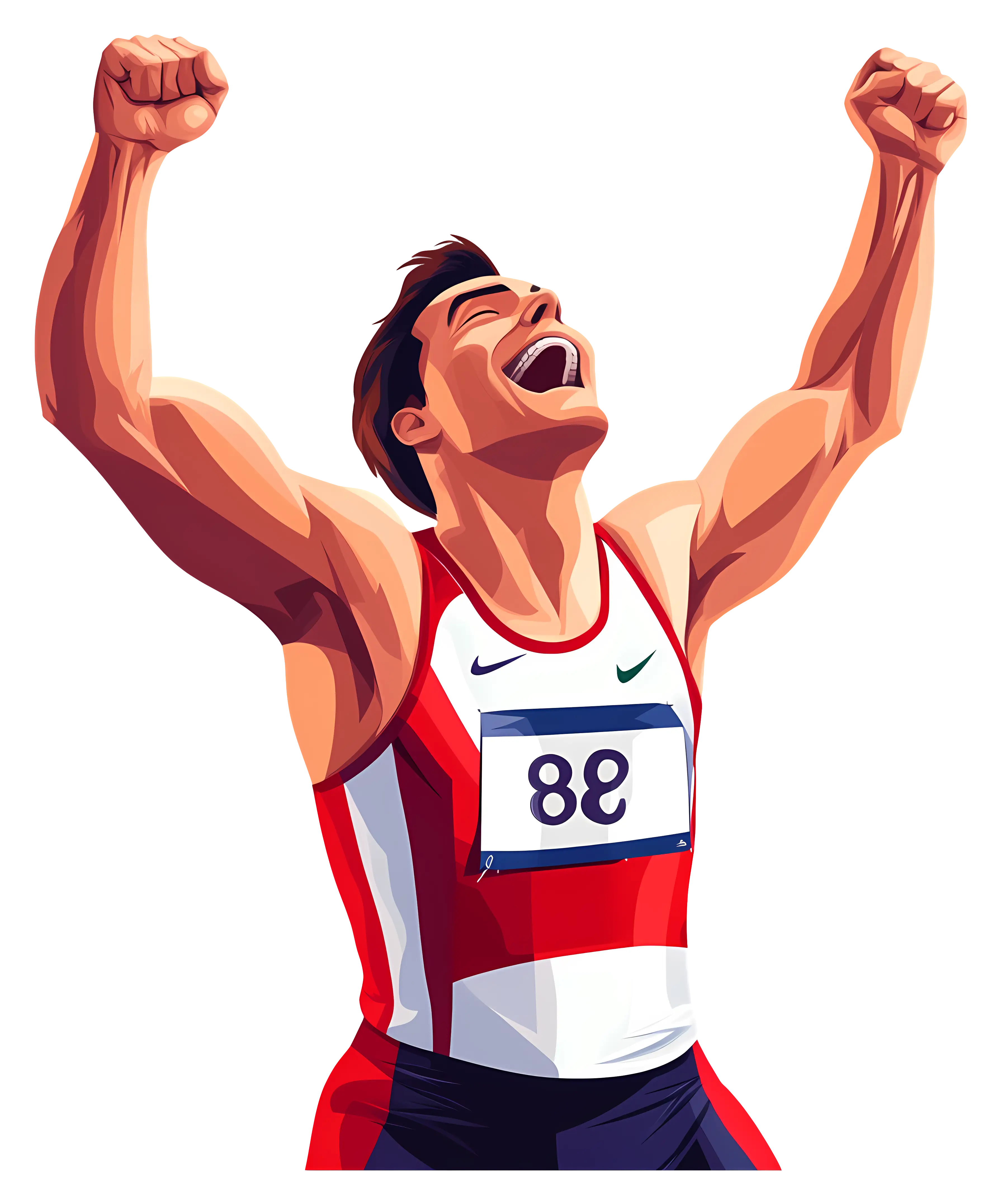 Victorious Runner Celebrating