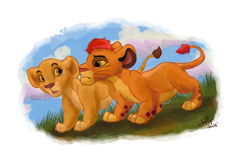 Lion Cubs in the Jungle