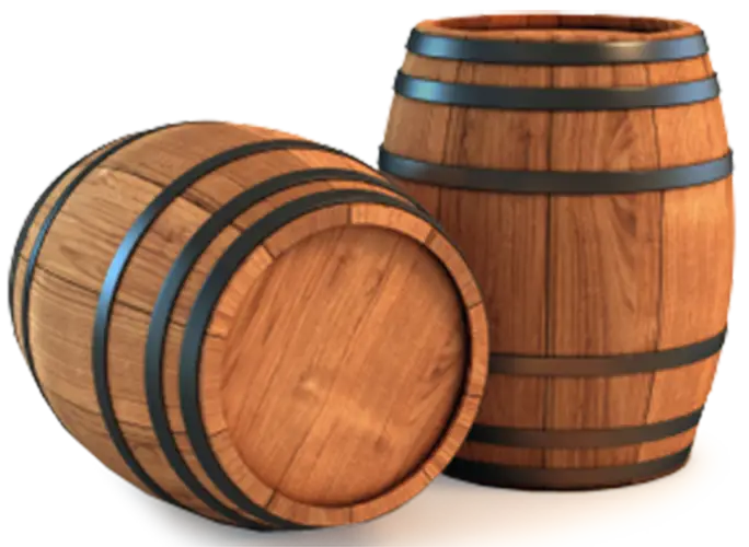 Wooden Barrels for Storage and Vintage Appeal