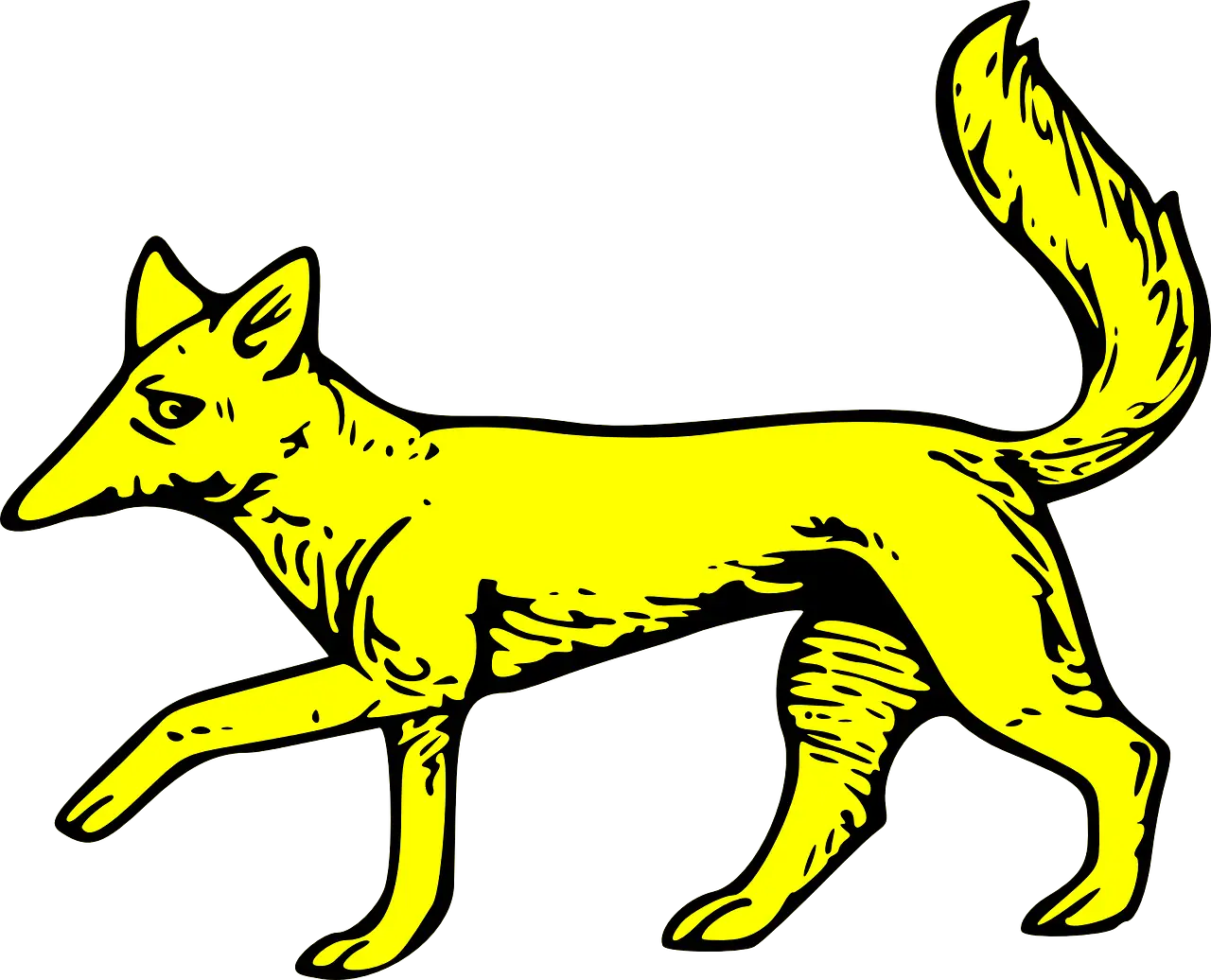 Yellow Fox Drawing Illustration