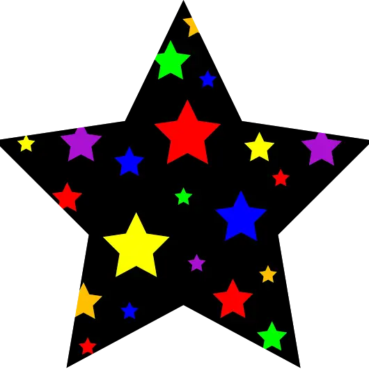 Colorful Starry Illustration with Vibrant Shapes