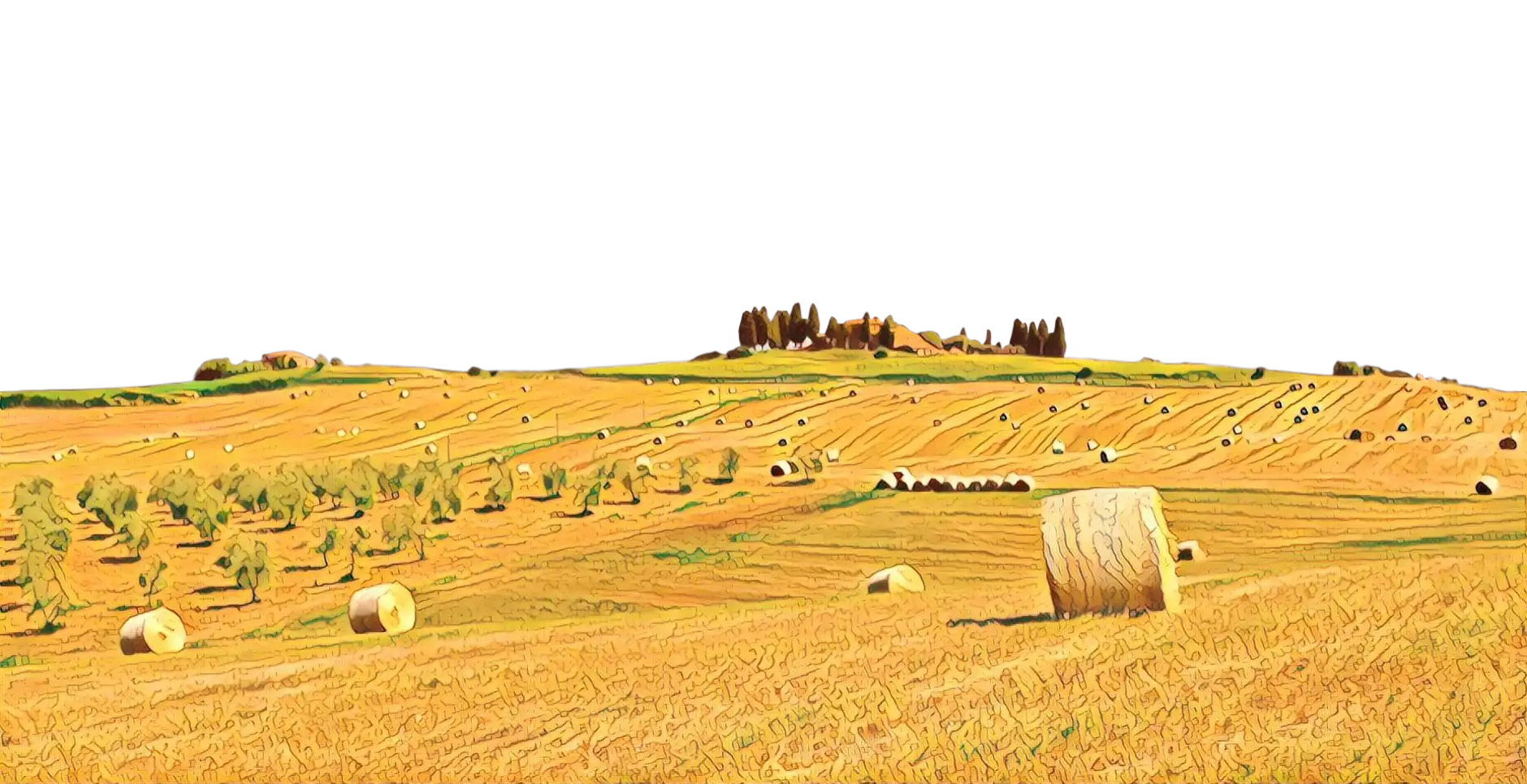Golden Field with Hay Bales
