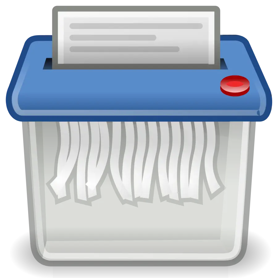 Blue Paper Shredder with Document