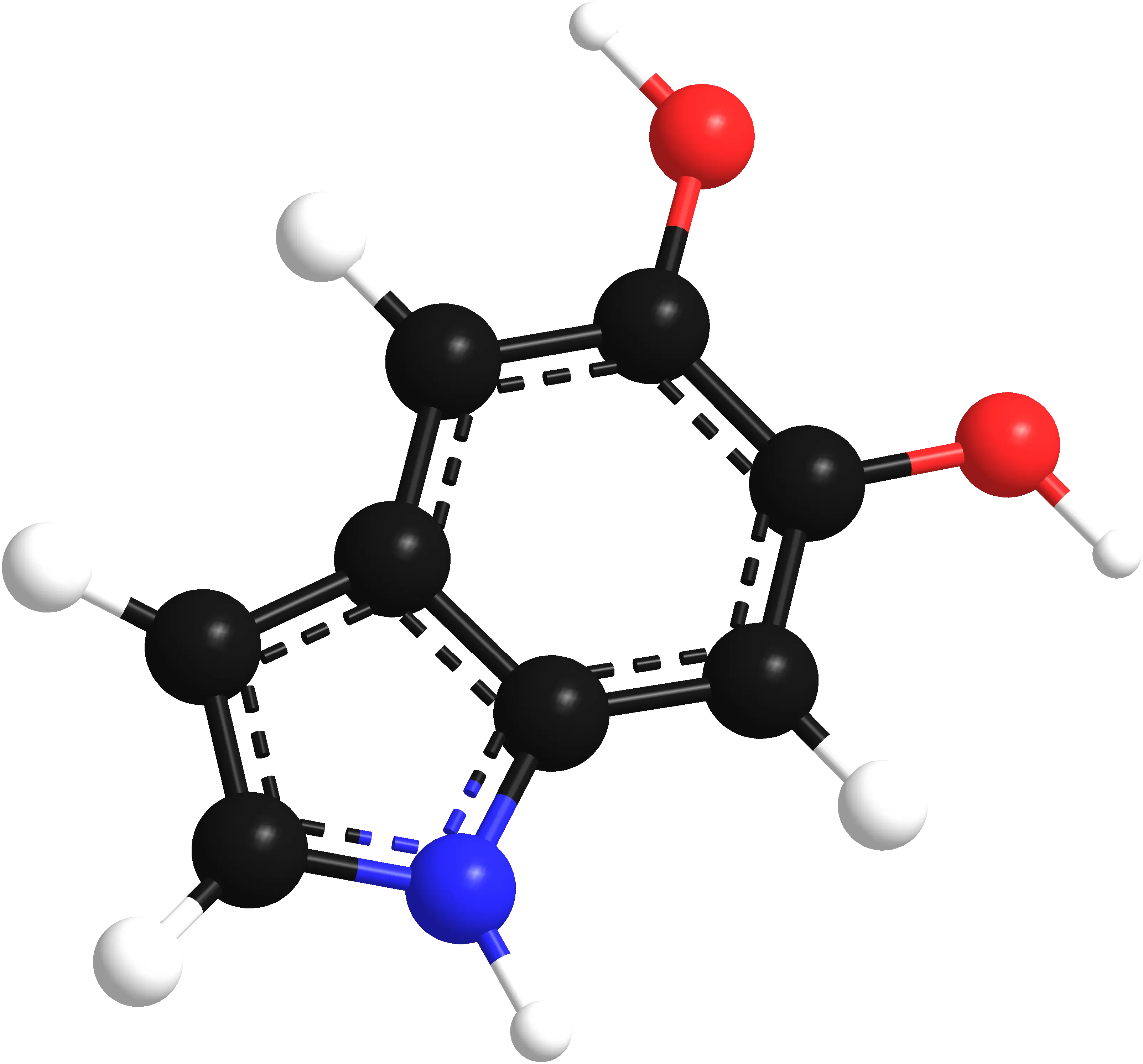 3D Molecule Structure Showing Chemical Bonds