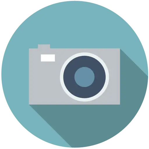 Flat Design Camera Icon Illustration