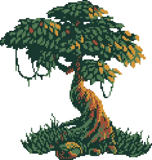 Pixel Art Green Tree