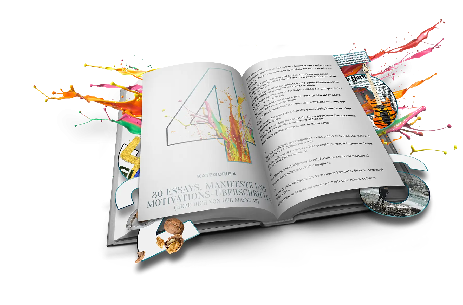 Open Book with Colorful Illustrations