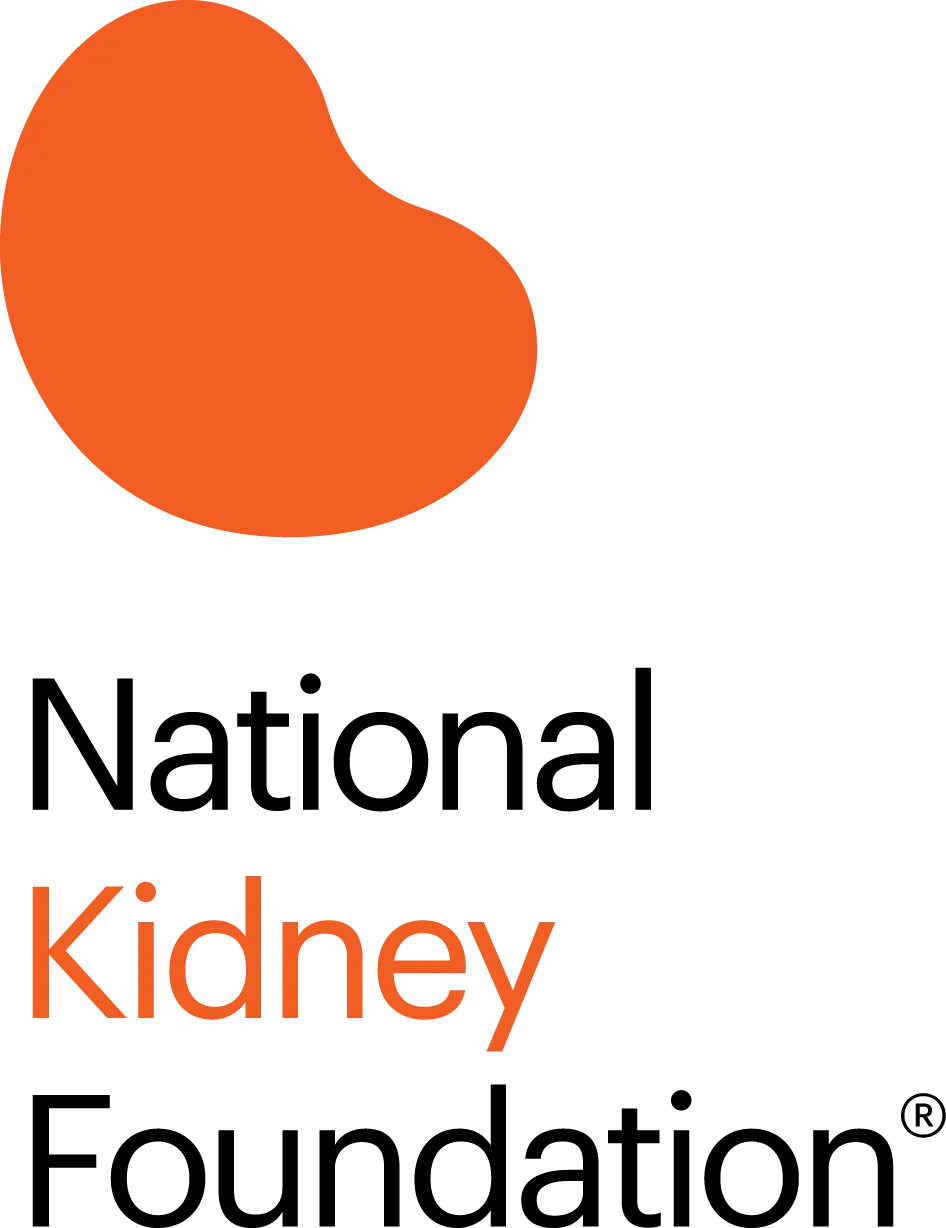 National Kidney Foundation Logo with Orange Kidney Shape