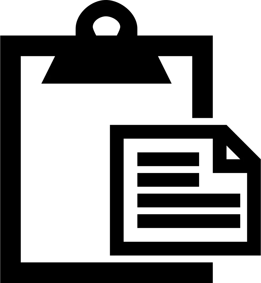 Clipboard and Paper Icon in Minimalist Design
