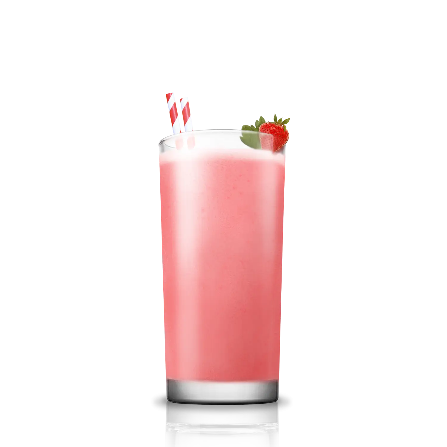 Refreshing Strawberry Milkshake with Straw